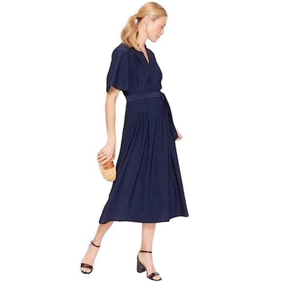 J. MCLAUGHLIN Shiloh Jersey Midi Dress Navy Blue Medium M - Picture 10 of 10